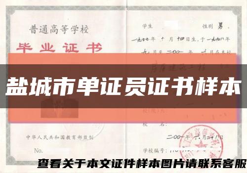 盐城市单证员证书样本缩略图