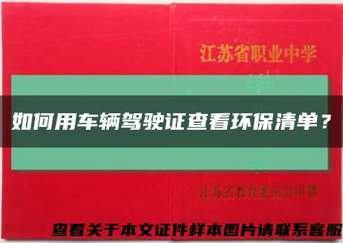 如何用车辆驾驶证查看环保清单？缩略图