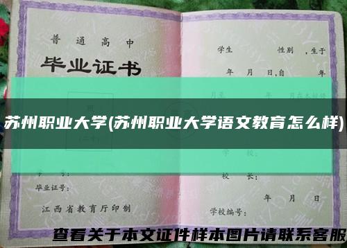 苏州职业大学(苏州职业大学语文教育怎么样)缩略图