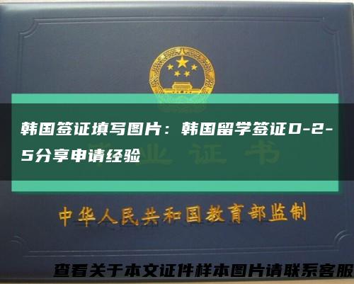 韩国签证填写图片：韩国留学签证D-2-5分享申请经验缩略图