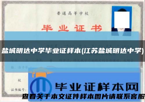 盐城明达中学毕业证样本(江苏盐城明达中学)缩略图
