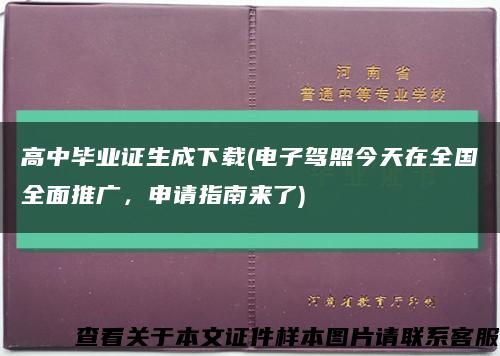 高中毕业证生成下载(电子驾照今天在全国全面推广，申请指南来了)缩略图