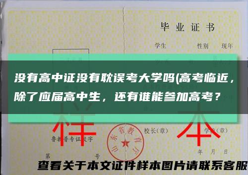 没有高中证没有耽误考大学吗(高考临近，除了应届高中生，还有谁能参加高考？缩略图