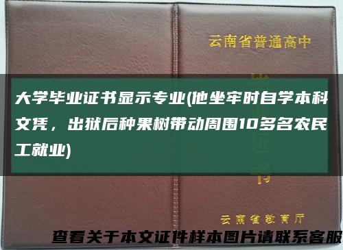 大学毕业证书显示专业(他坐牢时自学本科文凭，出狱后种果树带动周围10多名农民工就业)缩略图