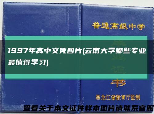 1997年高中文凭图片(云南大学哪些专业最值得学习)缩略图