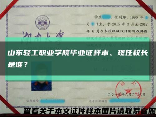 山东轻工职业学院毕业证样本、现任校长是谁？缩略图