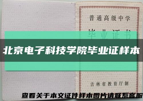 北京电子科技学院毕业证样本缩略图