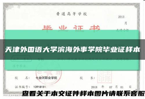 天津外国语大学滨海外事学院毕业证样本缩略图