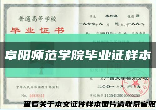 阜阳师范学院毕业证样本缩略图