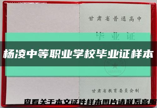 杨凌中等职业学校毕业证样本缩略图