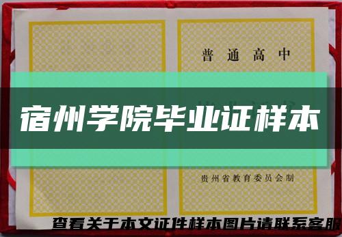 宿州学院毕业证样本缩略图