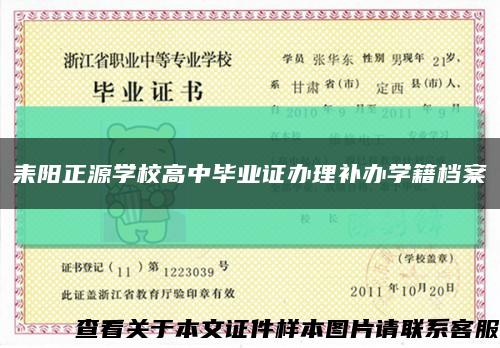耒阳正源学校高中毕业证办理补办学籍档案缩略图