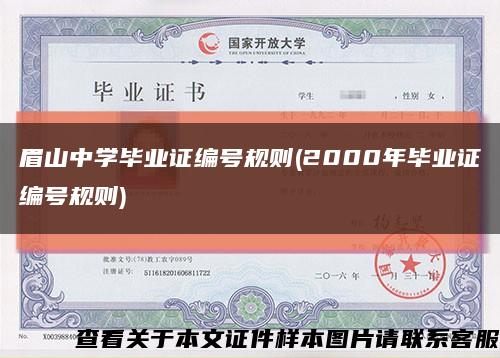 眉山中学毕业证编号规则(2000年毕业证编号规则)缩略图