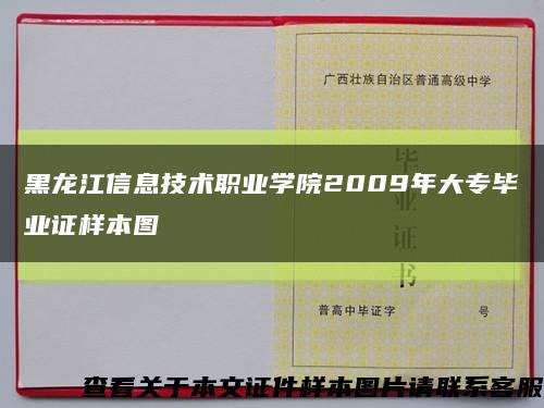 黑龙江信息技术职业学院2009年大专毕业证样本图缩略图