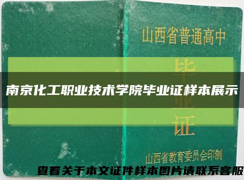 南京化工职业技术学院毕业证样本展示缩略图