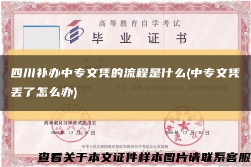 四川补办中专文凭的流程是什么(中专文凭丢了怎么办)缩略图
