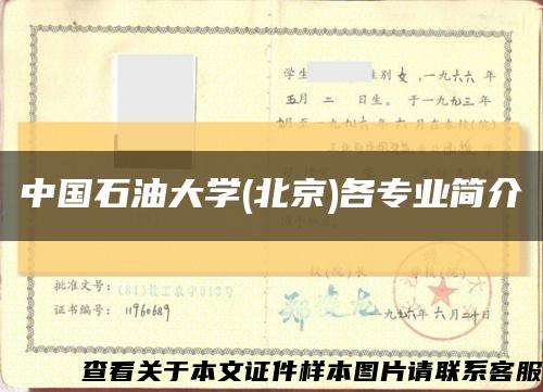 中国石油大学(北京)各专业简介缩略图