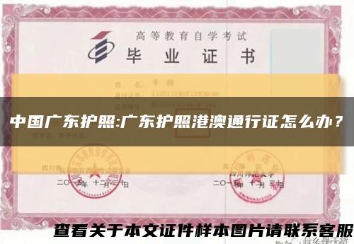中国广东护照:广东护照港澳通行证怎么办？缩略图