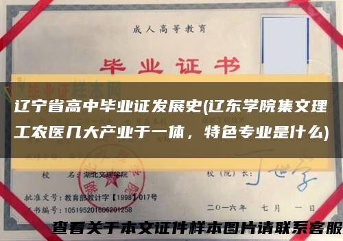 辽宁省高中毕业证发展史(辽东学院集文理工农医几大产业于一体，特色专业是什么)缩略图