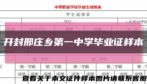 开封邢庄乡第一中学毕业证样本缩略图