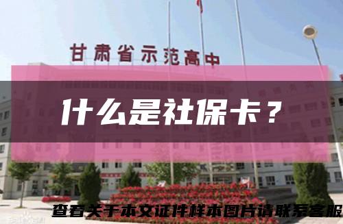 什么是社保卡？缩略图