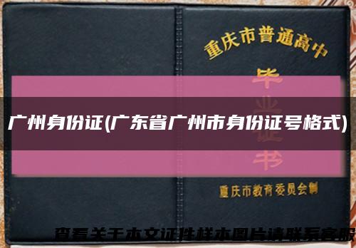 广州身份证(广东省广州市身份证号格式)缩略图