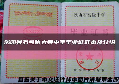 涡阳县石弓镇大寺中学毕业证样本及介绍缩略图