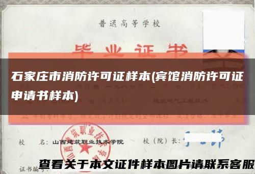 石家庄市消防许可证样本(宾馆消防许可证申请书样本)缩略图