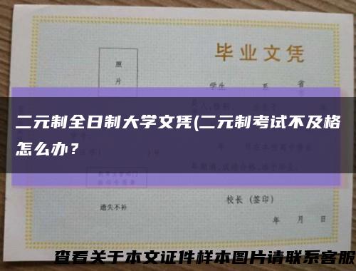 二元制全日制大学文凭(二元制考试不及格怎么办？缩略图