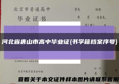 河北省唐山市高中毕业证(书学籍档案序号)缩略图