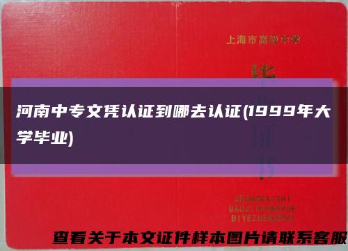 河南中专文凭认证到哪去认证(1999年大学毕业)缩略图