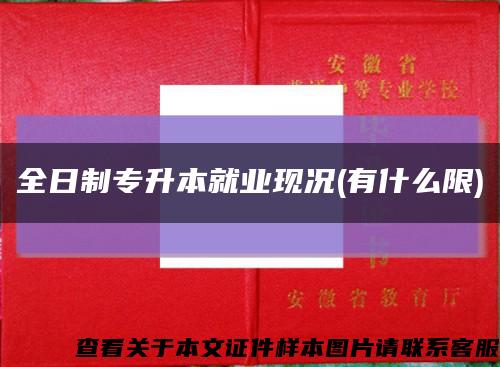 全日制专升本就业现况(有什么限)缩略图