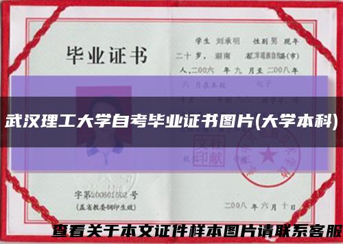 武汉理工大学自考毕业证书图片(大学本科)缩略图