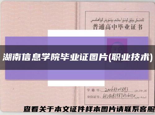湖南信息学院毕业证图片(职业技术)缩略图