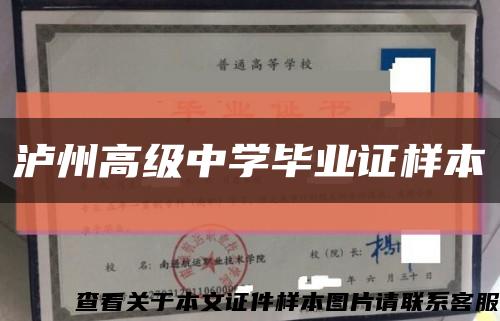 泸州高级中学毕业证样本缩略图