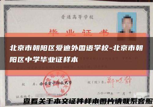 北京市朝阳区爱迪外国语学校-北京市朝阳区中学毕业证样本缩略图
