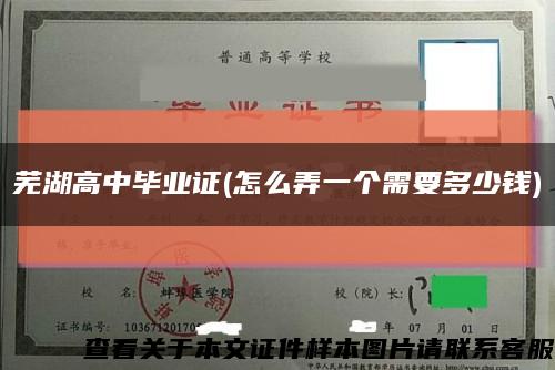 芜湖高中毕业证(怎么弄一个需要多少钱)缩略图