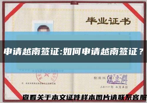 申请越南签证:如何申请越南签证？缩略图