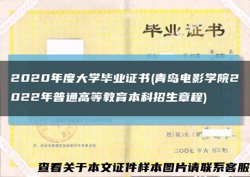 2020年度大学毕业证书(青岛电影学院2022年普通高等教育本科招生章程)缩略图