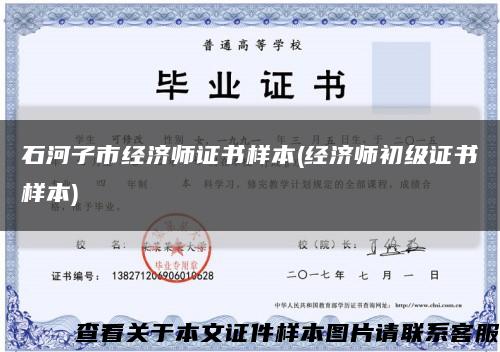 石河子市经济师证书样本(经济师初级证书样本)缩略图