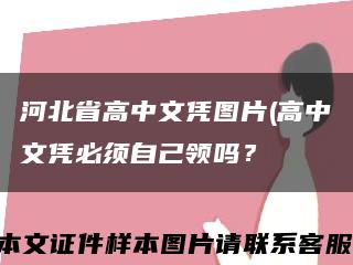 河北省高中文凭图片(高中文凭必须自己领吗？缩略图