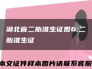 湖北省二胎准生证图6:二胎准生证缩略图
