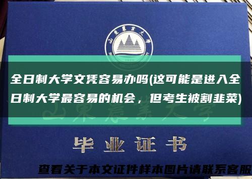 全日制大学文凭容易办吗(这可能是进入全日制大学最容易的机会，但考生被割韭菜)缩略图