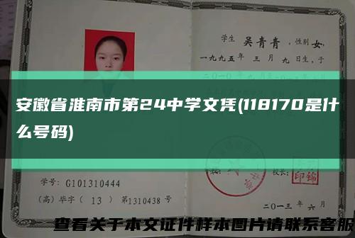 安徽省淮南市第24中学文凭(118170是什么号码)缩略图