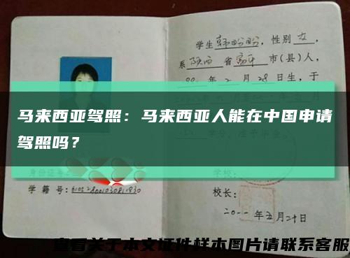 马来西亚驾照：马来西亚人能在中国申请驾照吗？缩略图
