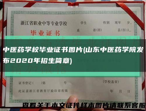 中医药学校毕业证书图片(山东中医药学院发布2020年招生简章)缩略图