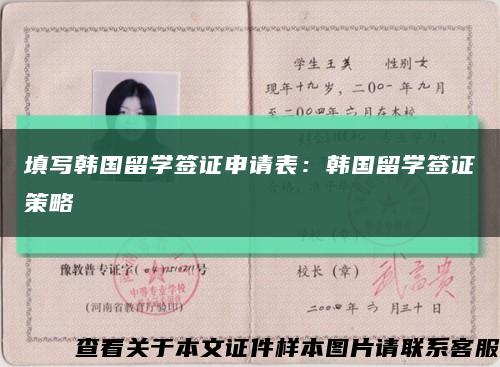 填写韩国留学签证申请表：韩国留学签证策略缩略图