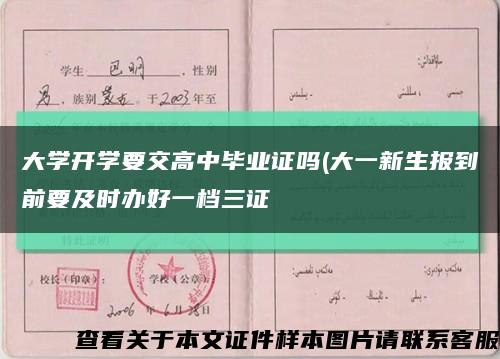 大学开学要交高中毕业证吗(大一新生报到前要及时办好一档三证缩略图