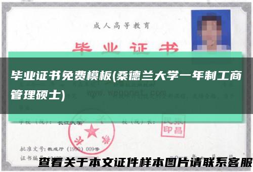 毕业证书免费模板(桑德兰大学一年制工商管理硕士)缩略图