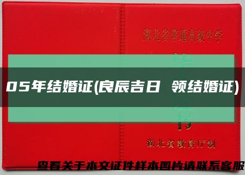 05年结婚证(良辰吉日 领结婚证)缩略图